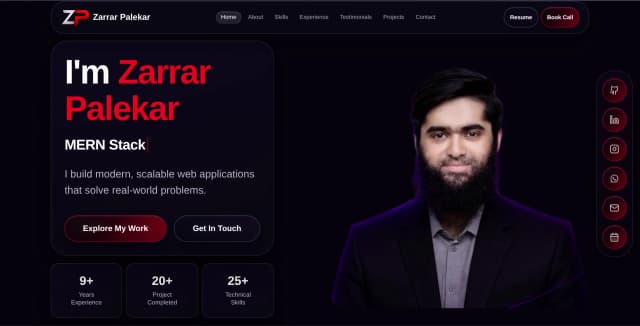 Zarrar Palekar upcoming website preview